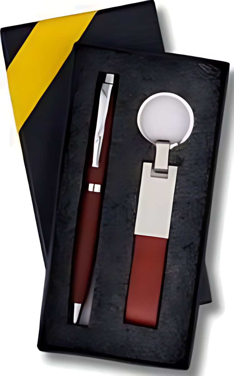 Pen & Keychain Gift Set – 202 Brown – corporate gift