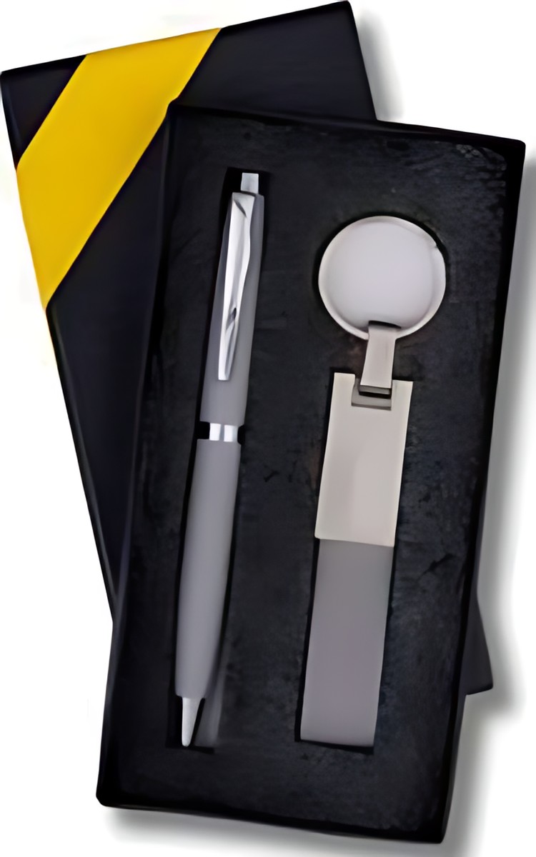 Pen & Keychain Gift Set – 202 Grey – corporate gift