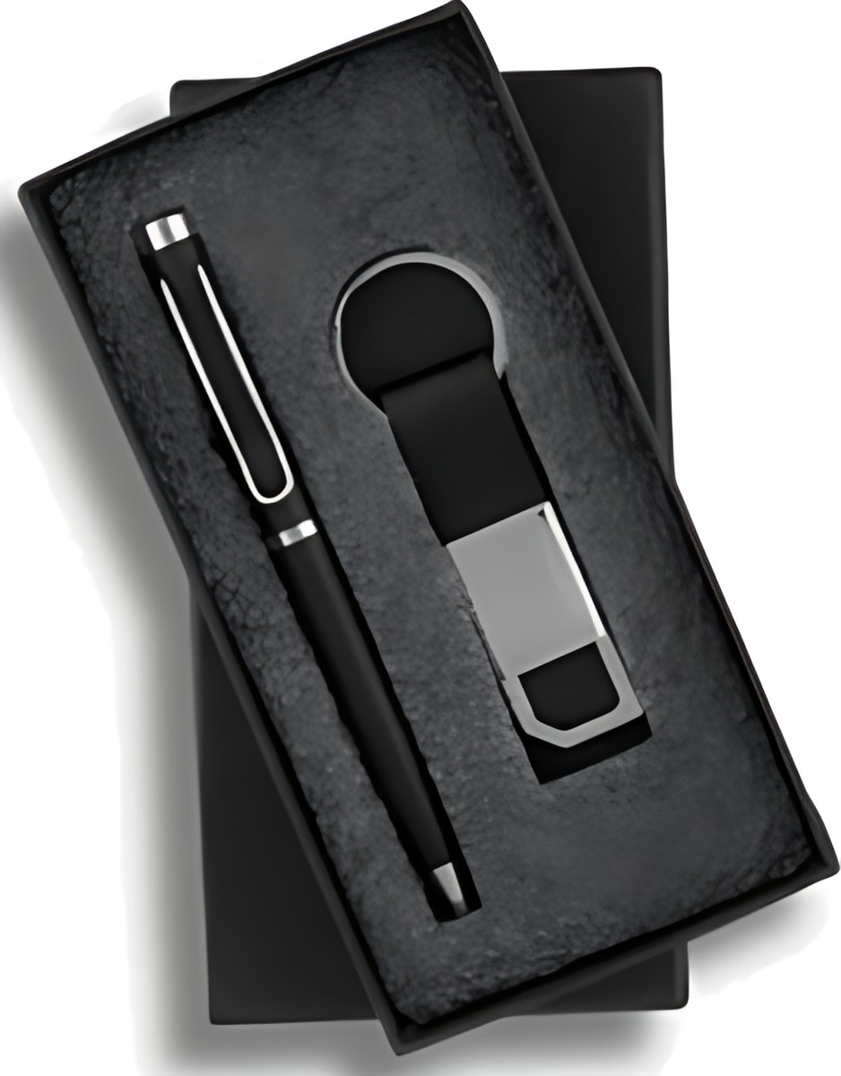 Pen & Keychain Gift Set – 204-Black – corporate gift
