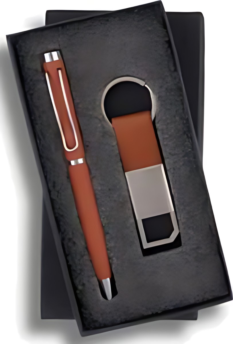 Pen & Keychain Gift Set – 204-Tan – corporate gift