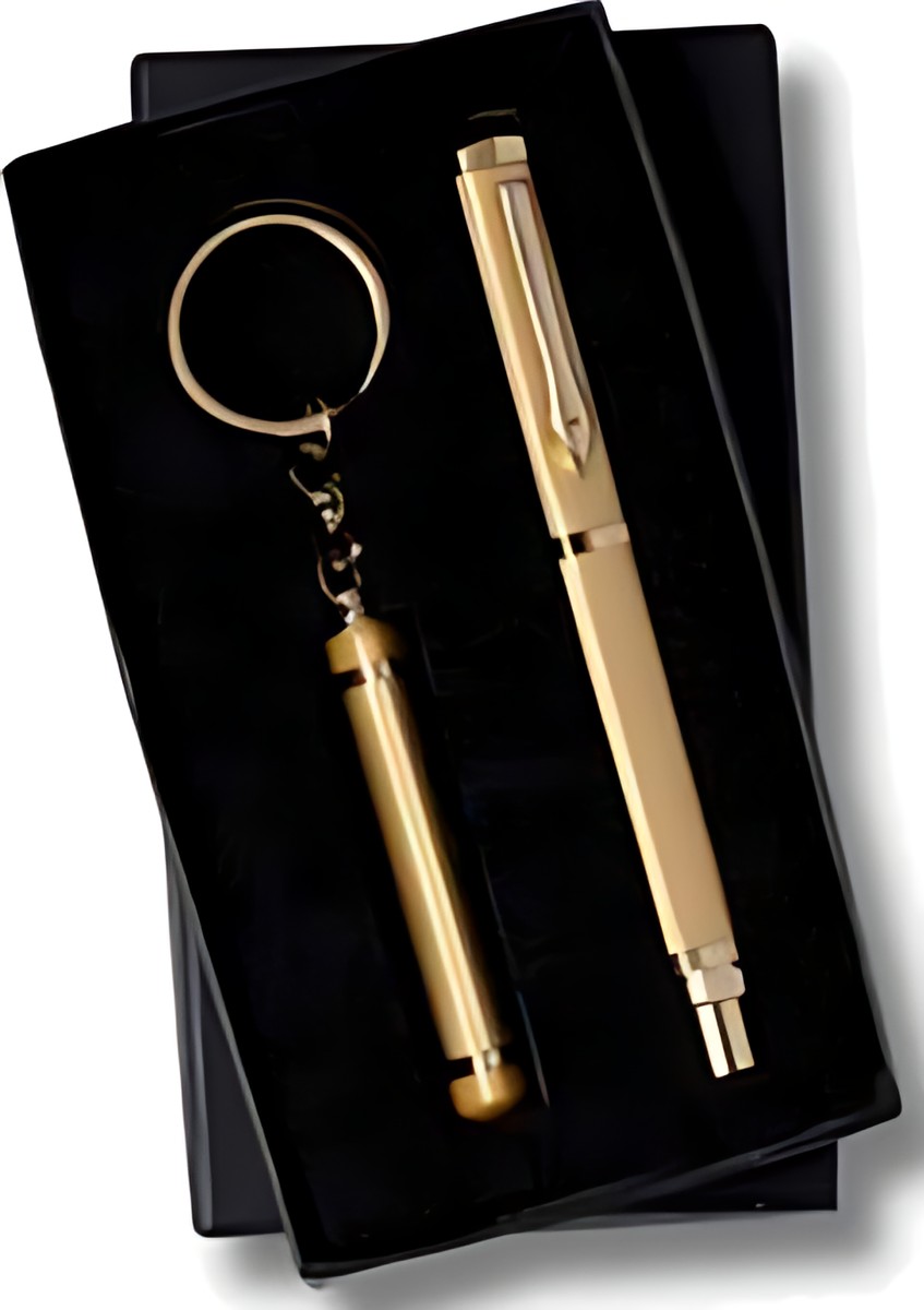Pen & Keychain Gift Set – Unique Gold – corporate gift