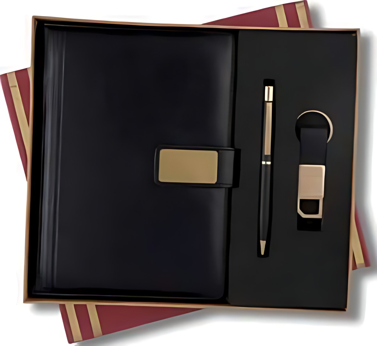 Pen, Keychain & Diary Gift Set – 319 BK Gold – corporate gift