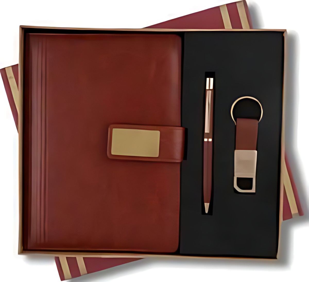 Pen, Keychain & Diary Gift Set – 319 Brown Gold – corporate gift