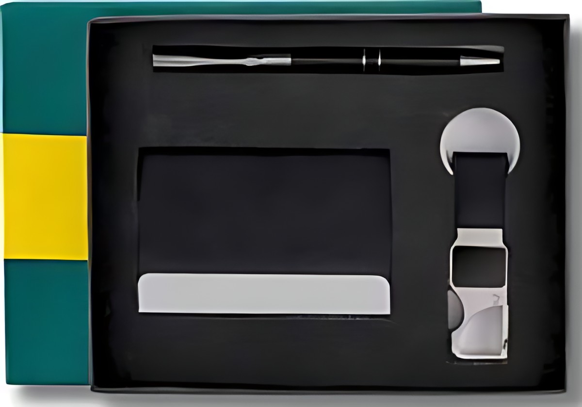 Pen, Keychain & Cardcase Gift Set – 320 Black – corporate gift