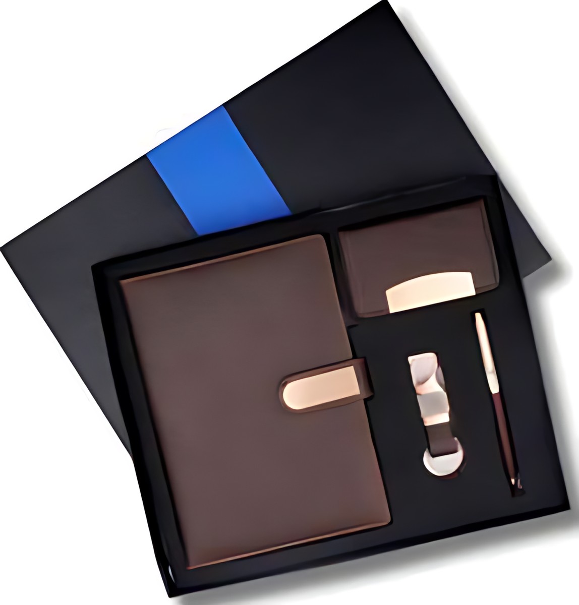 Pen, Keychain Diary & Cardcase Gift Set – 415 Brown – corporate gift