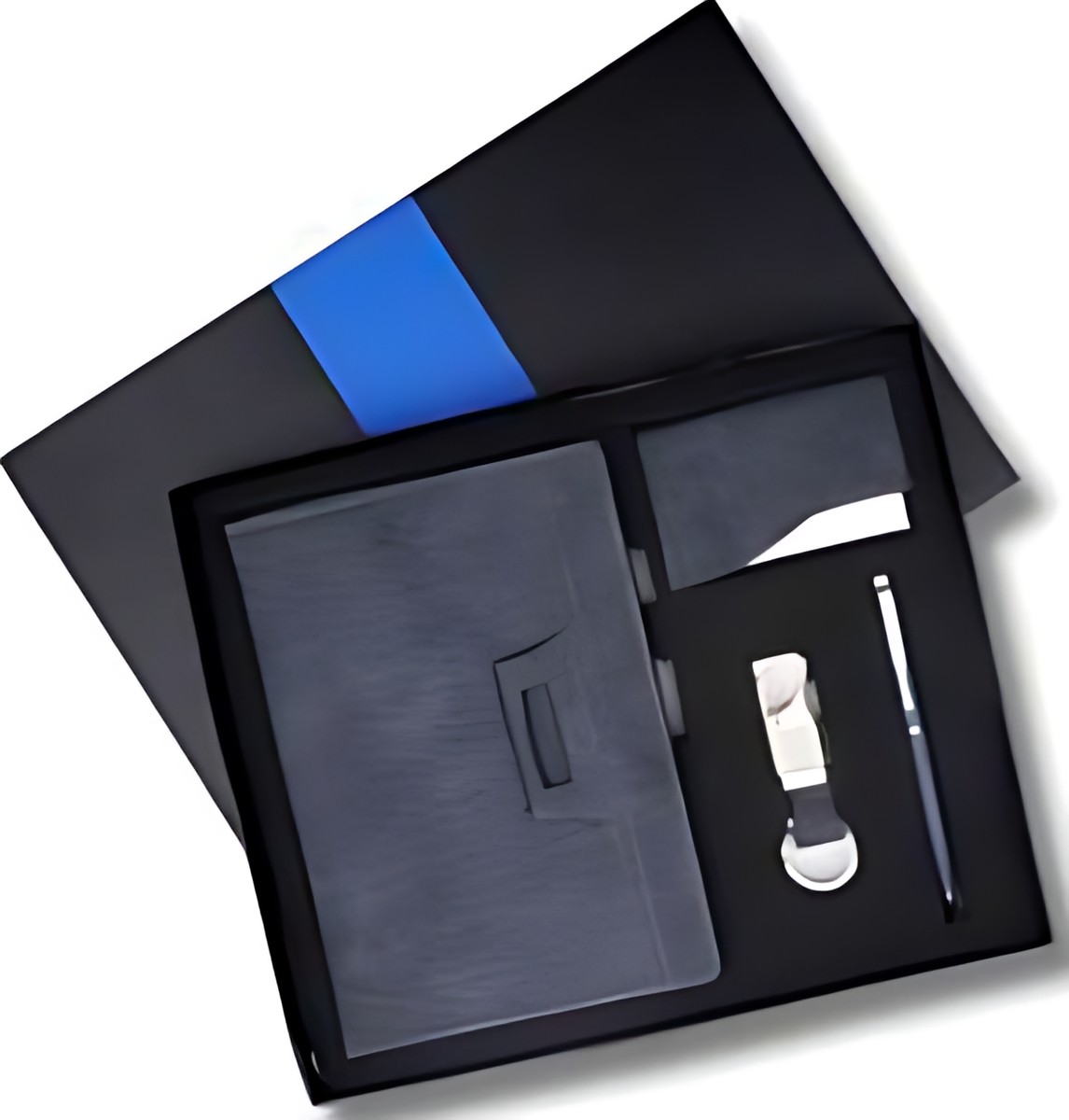 Pen, Keychain, Diary & Cardcase Gift Set – 416 Blue – corporate gift