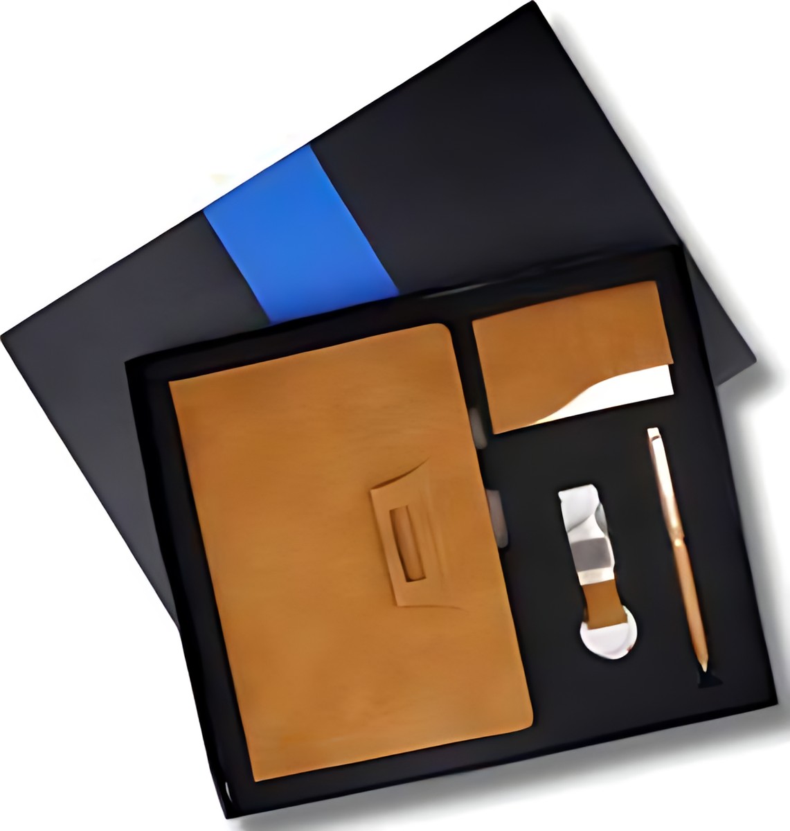 Pen, Keychain, Diary & Cardcase Gift Set – 416 Brown – corporate gift