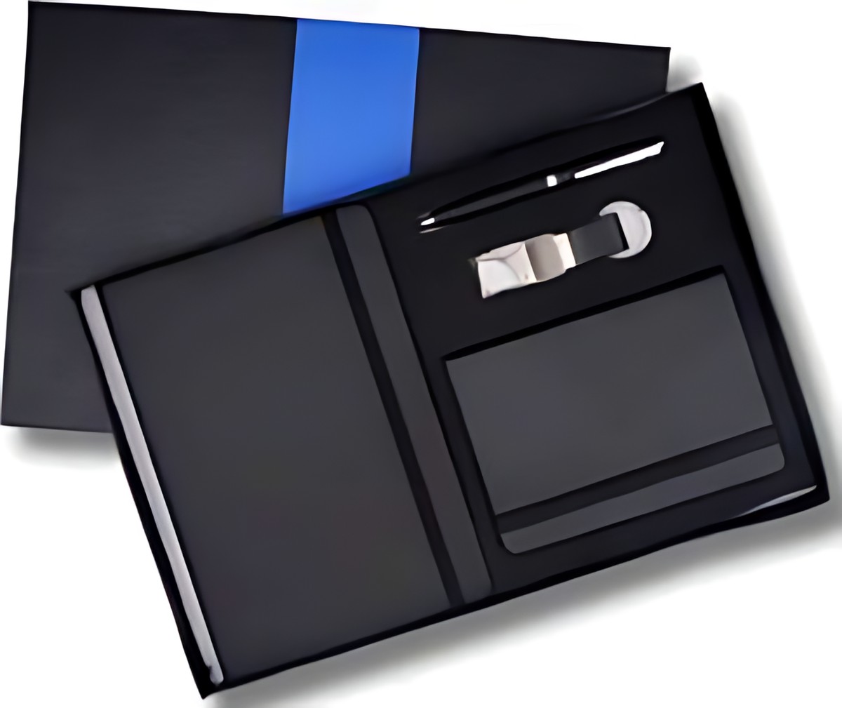 Pen, Keychain, Small Diary & Diary Gift Set – 421 Black – corporate gift