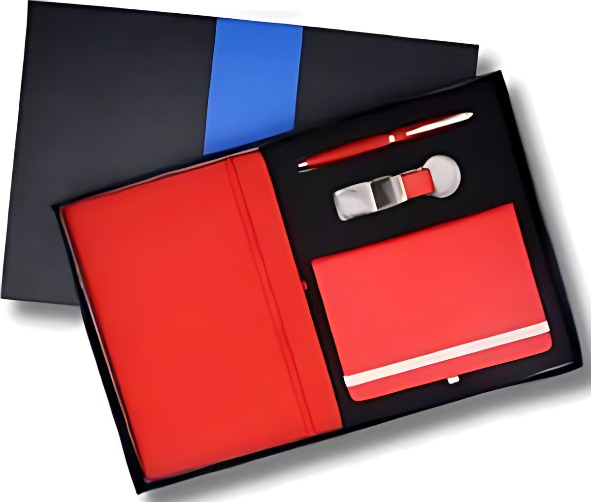 Pen, Keychain, Small Diary & Diary Gift Set – 421 Red – corporate gift