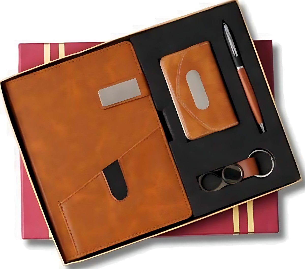 Pen, Keychain, Cardcase & Diary Gift Set – 402 Tan – corporate gift