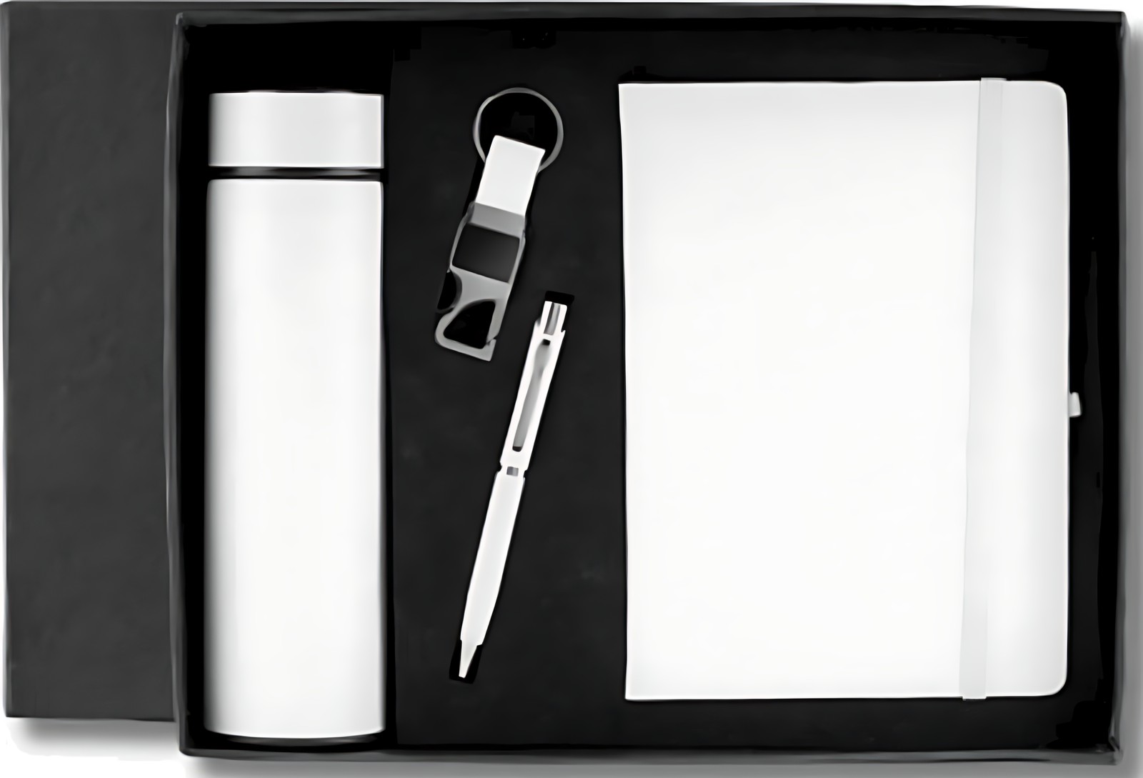 Pen, Keychain, Bottle & Diary Gift Set – 404 White – corporate gift