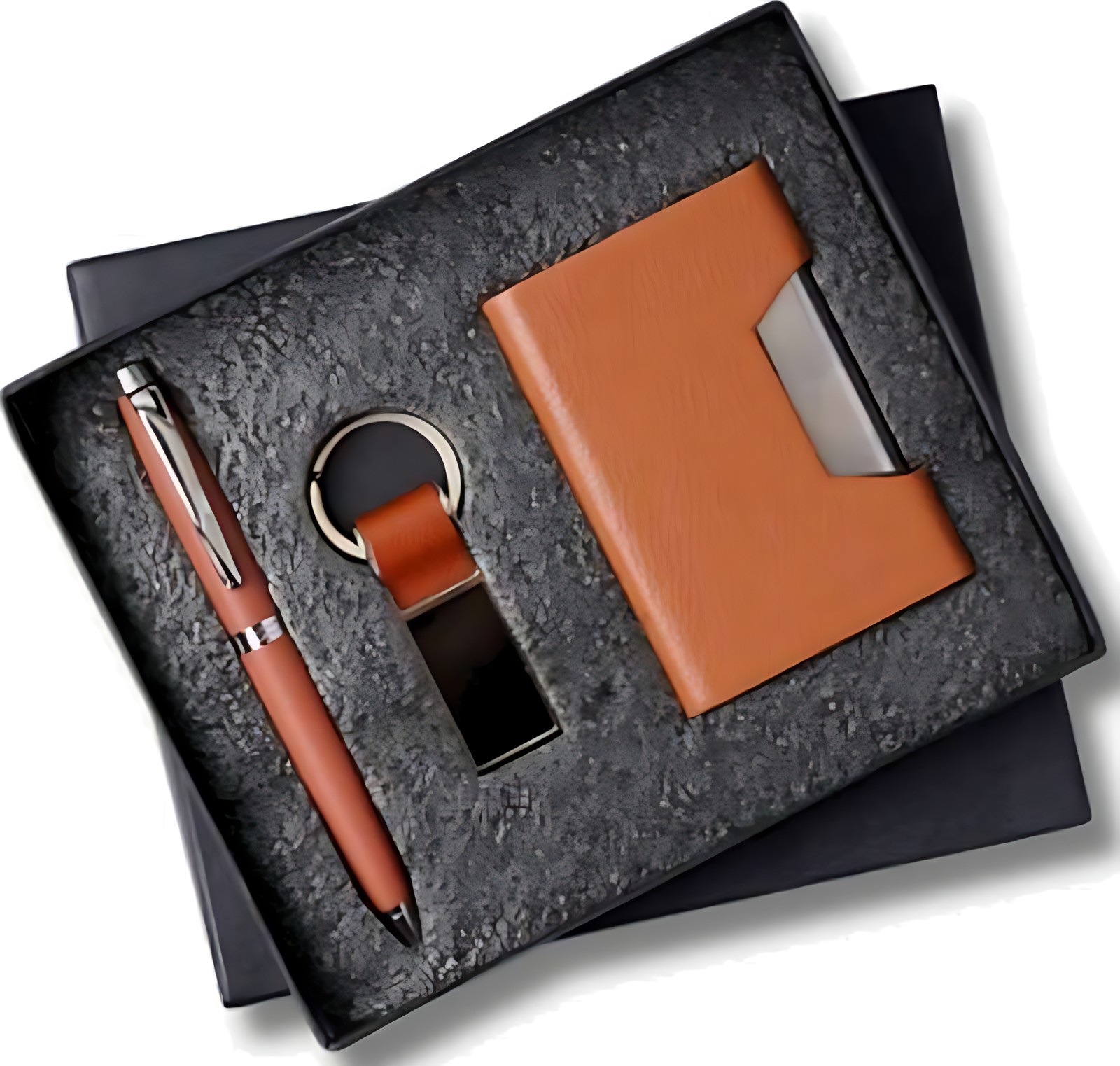 Pen, Keychain & Cardcase Gift Set – 301 Tan – corporate gift