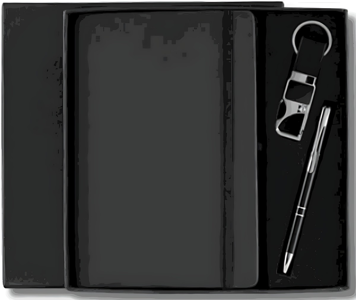 Pen, Keychain & Diary Gift Set – 327 Black – corporate gift