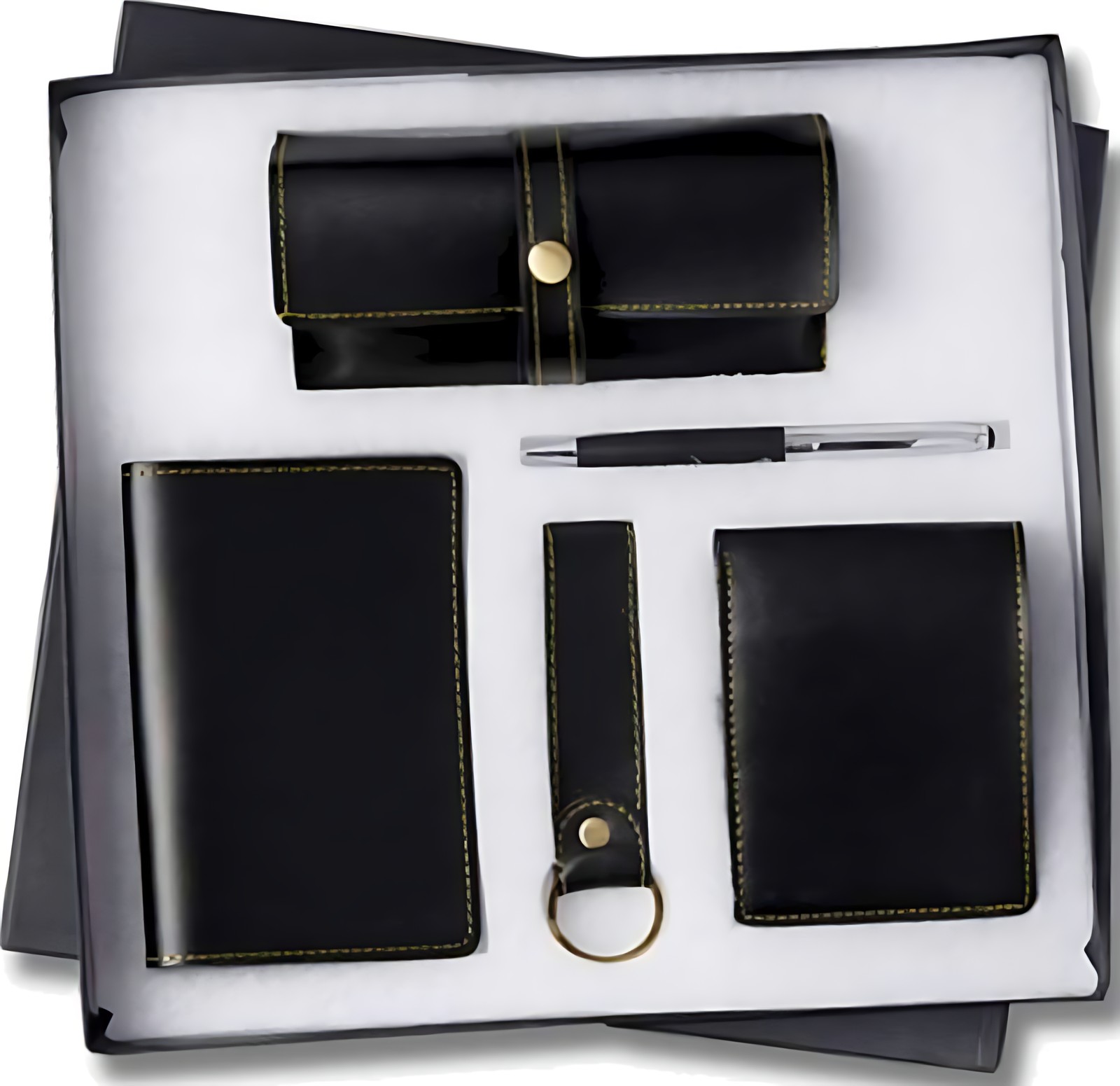 Pen, Keychain & Wallet Goggles & Passportcover Gift Set – 503 Black – corporate gift