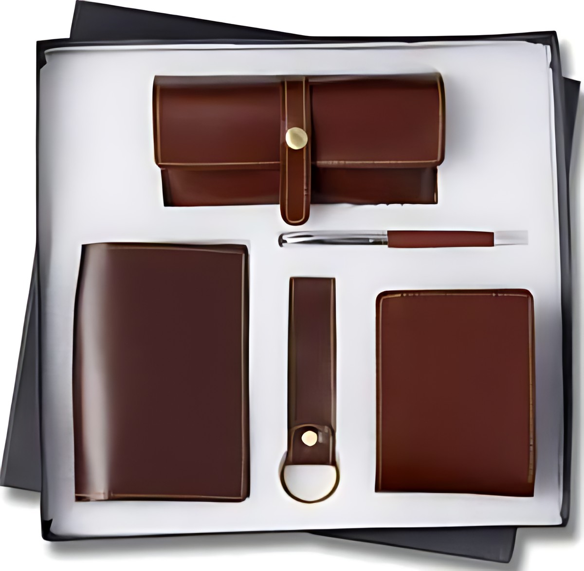 Pen, Keychain & Diary Cardcase, Diary Gift Set – 503 Brown – corporate gift