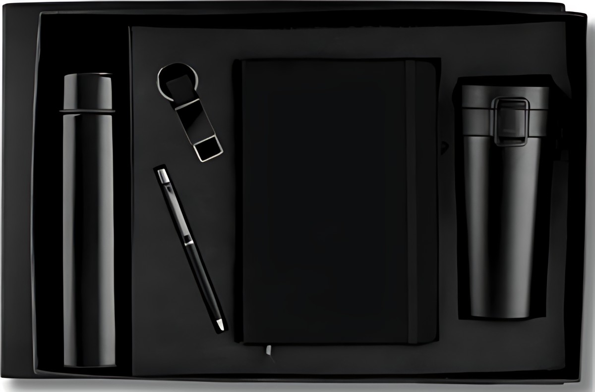 Pen, Keychain & Diary, Cofee Mug, Bottle Gift Set – 509 Black – corporate gift