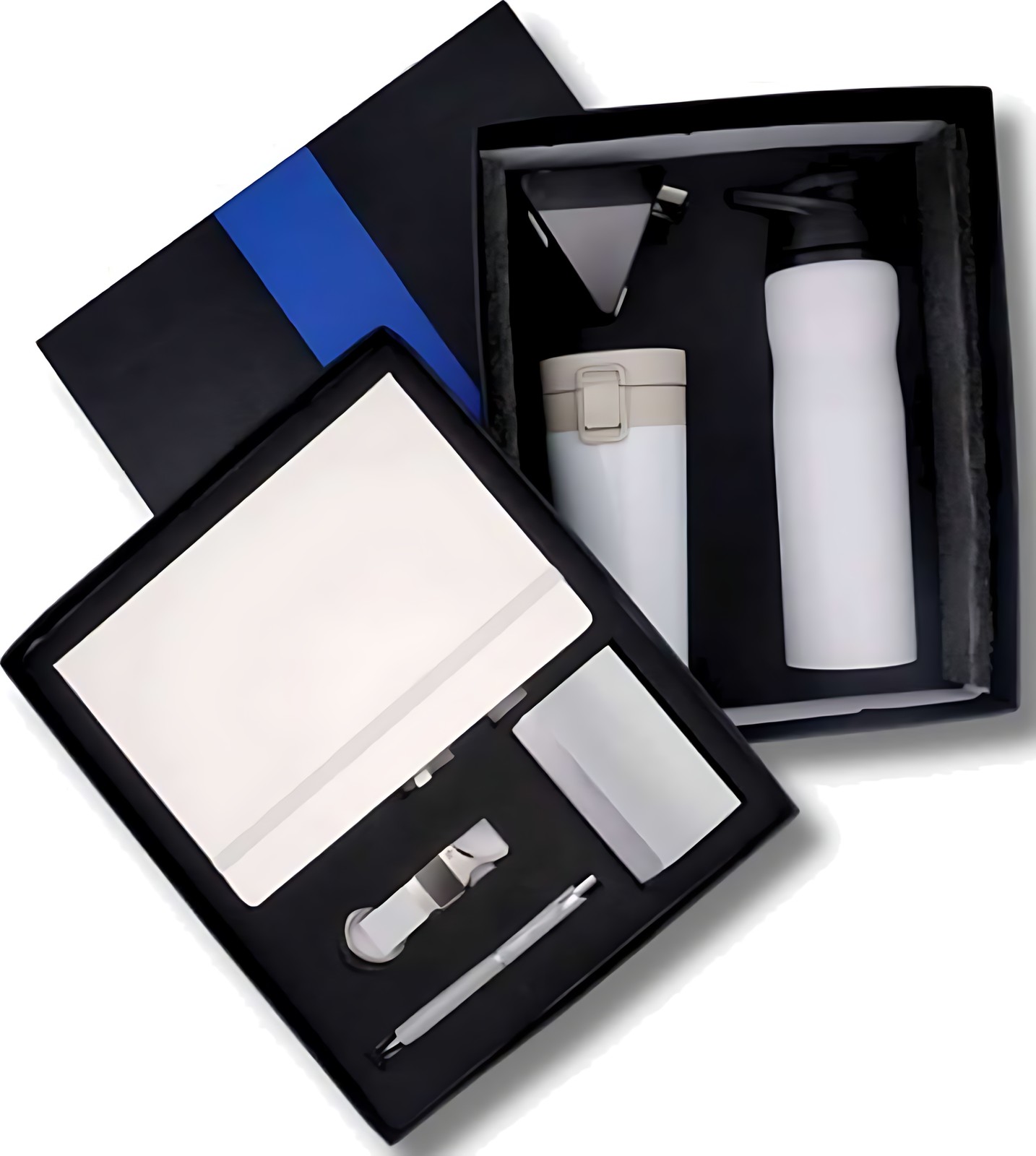 Pen, Keychain, Diary, Coffee Mug, Cardcase, Bottle & Stand Gift Set – 702 White – corporate gift