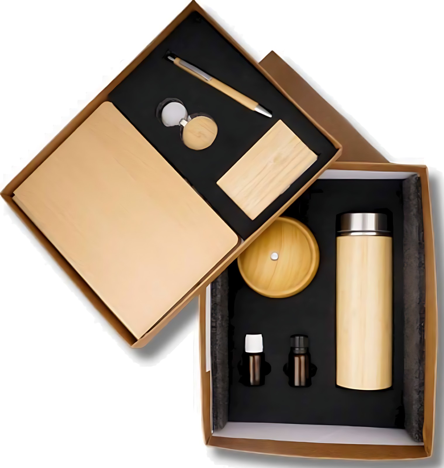 Pen, Keychain, Cardcase Diary Diffuser, Bottle & Oil Gift Set – 703 Wood – corporate gift